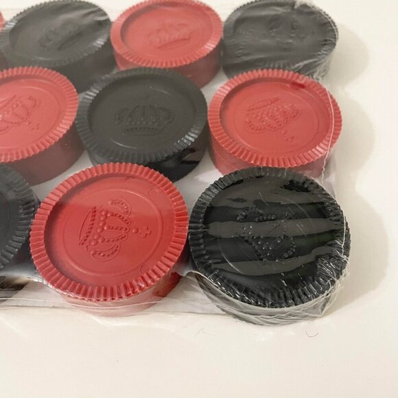 Jumbo Red And Black Replacement Checkers Large 2.25" - Picture 3 of 14